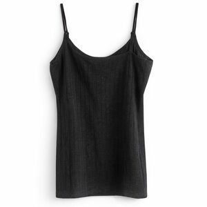 LOFT Outlet Ribbed Black Camisole Tank Top Size Large NWT Adjustable Straps
